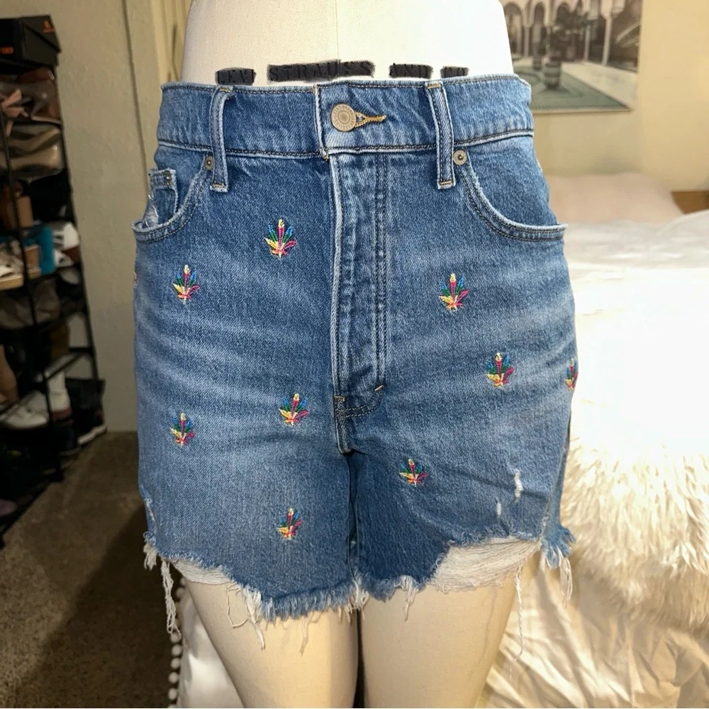Lucky Brand | Lucky Legend 90s Midi Shorts Embroidered High Rise 5